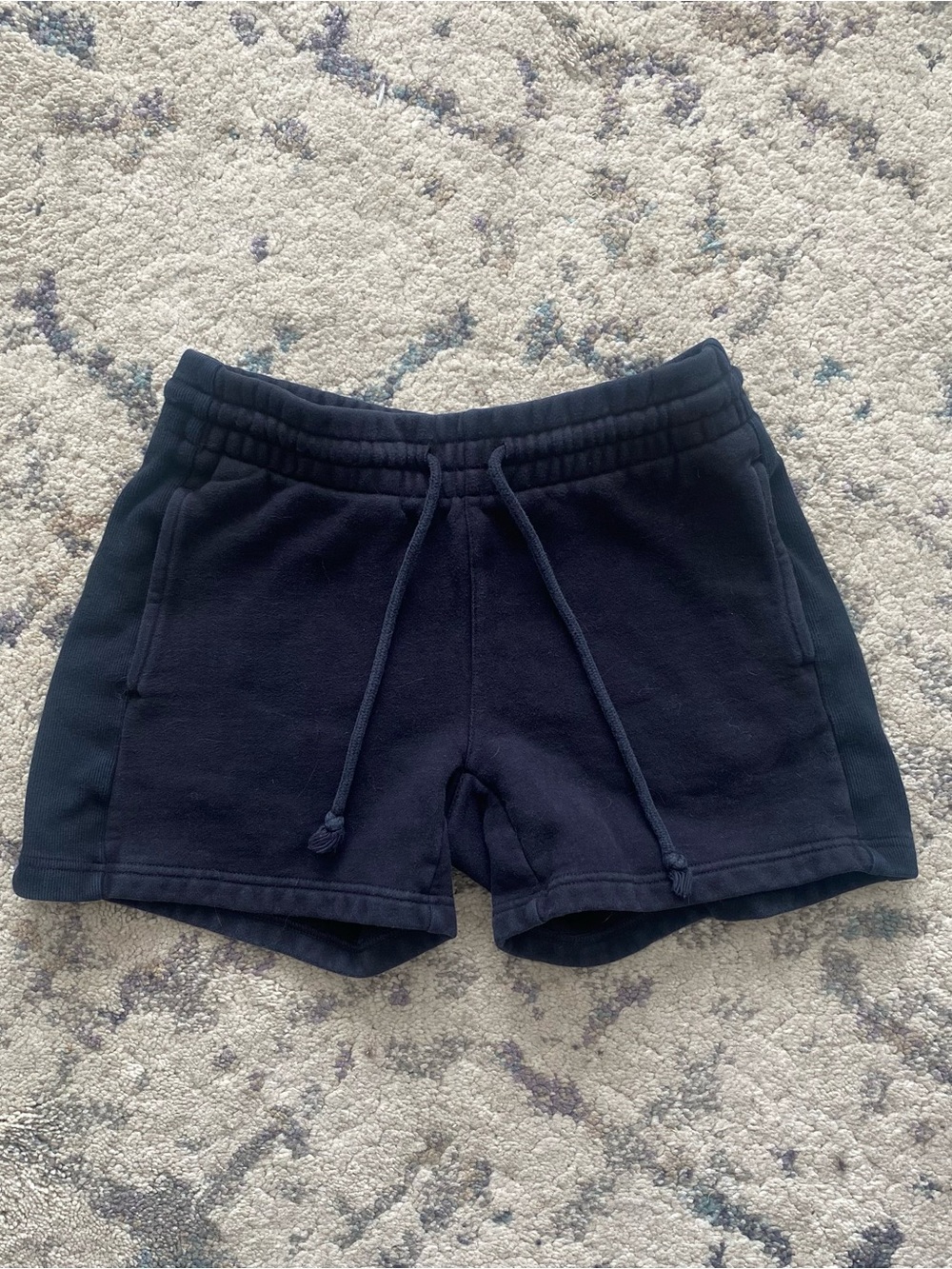 Aritzia TNA Black Cozy Fleece Boyfriend Track Shorts